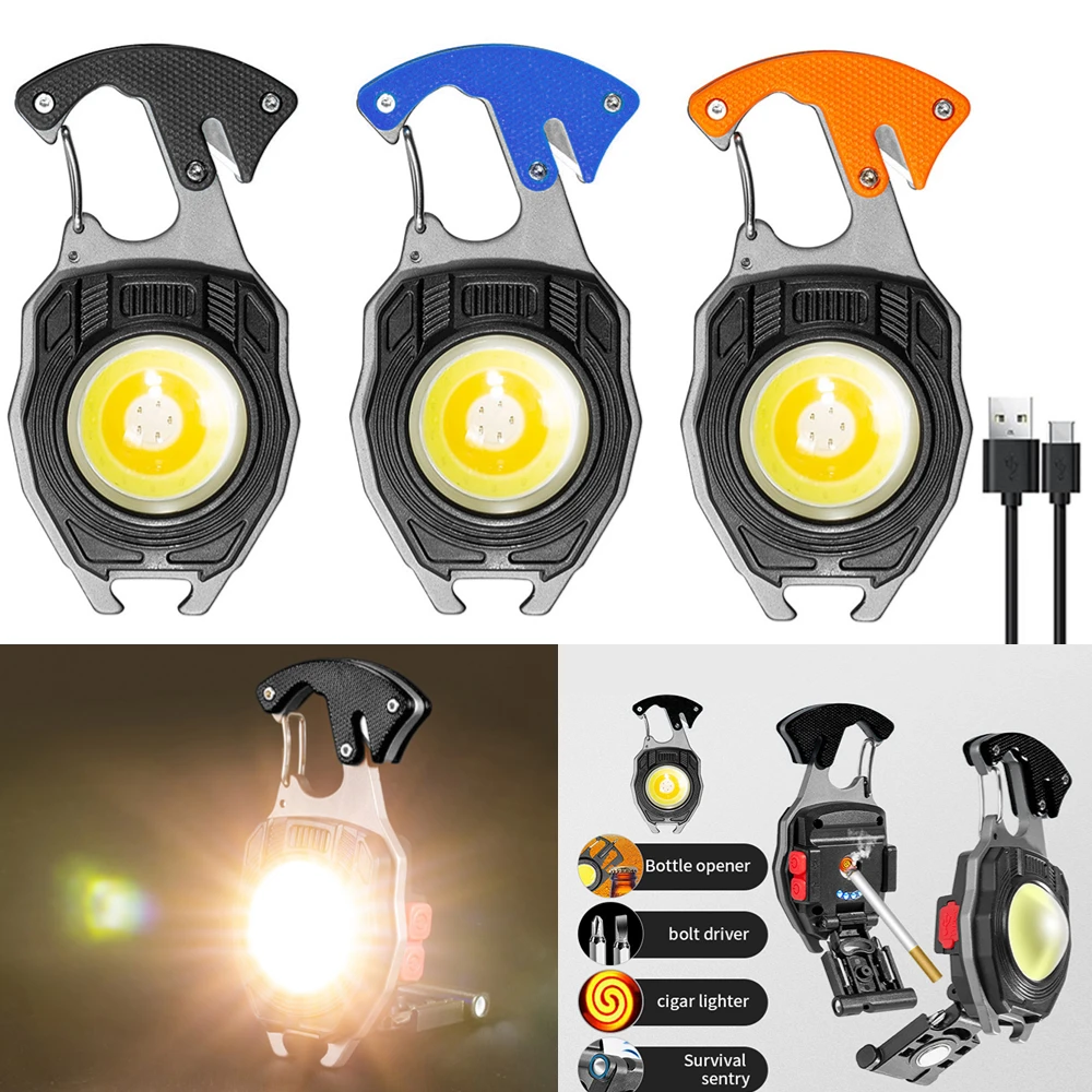 Mini COB Keychain Light USB Rechargeable Lighting Flashlight Carabiner Keychain Outdoor Camping Light Emergency Survival Wrench
Mini COB Keychain Light USB Rechargeable Lighting Flashlight Carabiner Keychain Outdoor Camping Light Emergency Survival Wrench