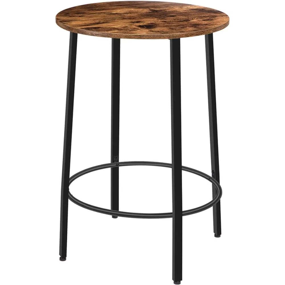 

HOOBRO Round Bar Table, Bistro Pub High Table,Small Spaces Saving for Dining Room Breakfast,Coffee, Kitchen, Living Room