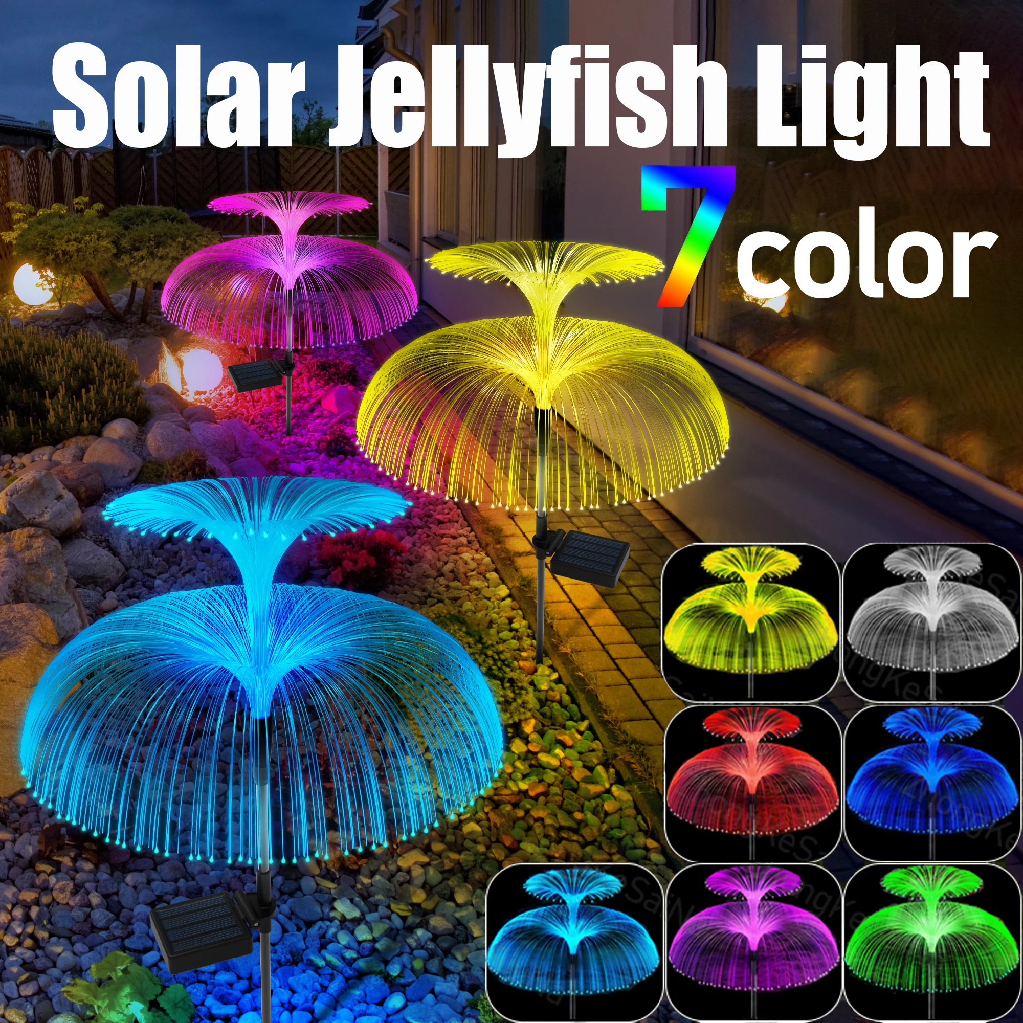 1/2/4/5Pcs Solar Garden Light jellyfish Lamp Fiber Optic Light Outdoor IP65 Waterproof Lawn Light RGB Changing Landscape Light
1/2/4/5Pcs Solar Garden Light jellyfish Lamp Fiber Optic Light Outdoor IP65 Waterproof Lawn Light RGB Changing Landscape Light