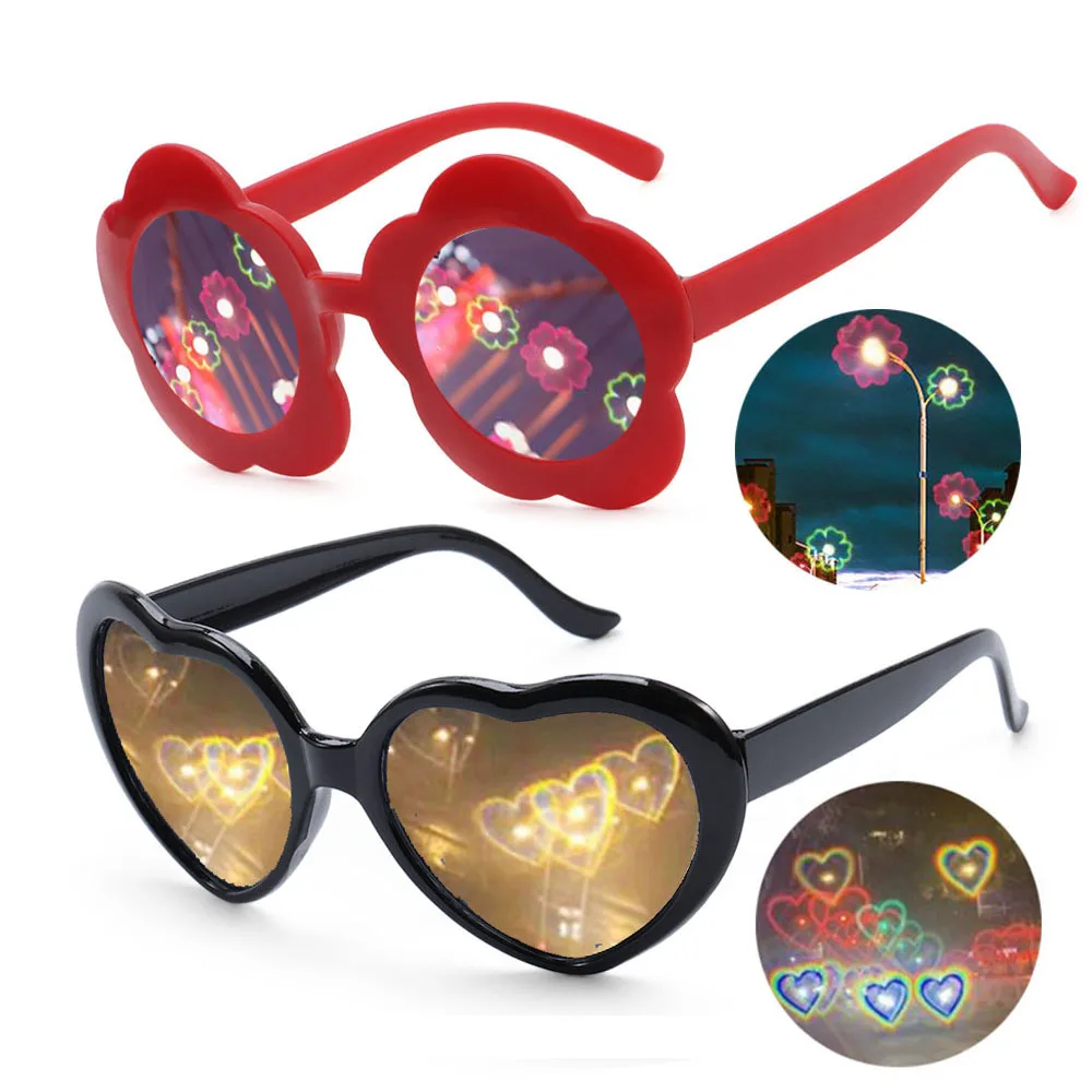 Очки в форме сердца дифракционные унисекс подарок | Аксессуары для одежды