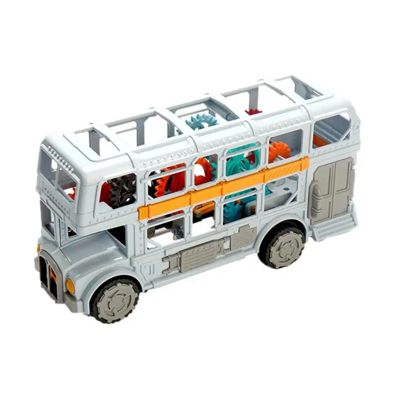 

Модель автобуса в стиле ретро, игрушечный Двухместный автобус со звуком и искусственным колесом, музыкальный школьный автобус для девочек, детей