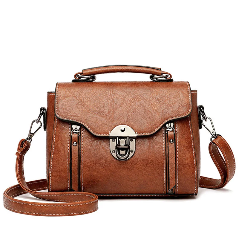Vintage Leather Female Top-handle Bags Small Women Handbags and Purses Casual Shoulder Bag Lady High Quality Flap Bag
Vintage Leather Female Top-handle Bags Small Women Handbags and Purses Casual Shoulder Bag Lady High Quality Flap Bag