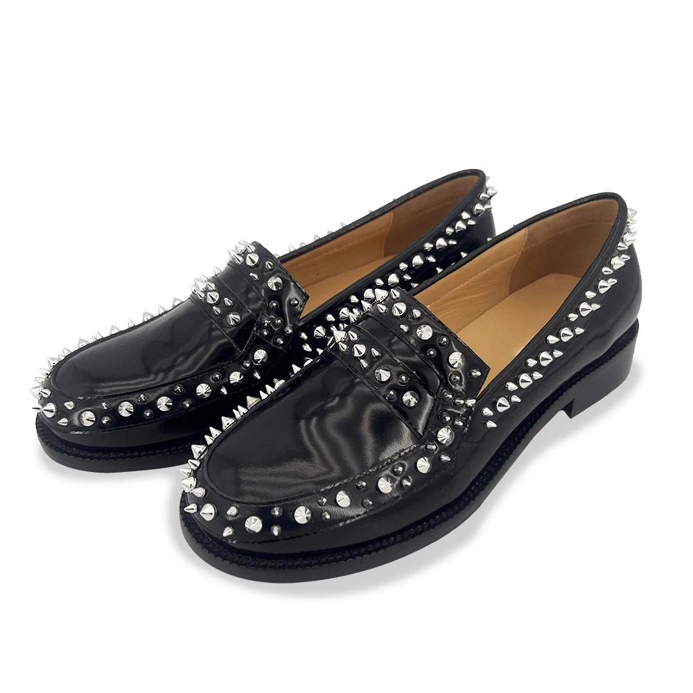 Women Shoes Size34-43 Genuine Leather Loafers Rivet Low Heels Punk Leisure Flats Designer Shoes Autumn Rivet
Women Shoes Size34-43 Genuine Leather Loafers Rivet Low Heels Punk Leisure Flats Designer Shoes Autumn Rivet
