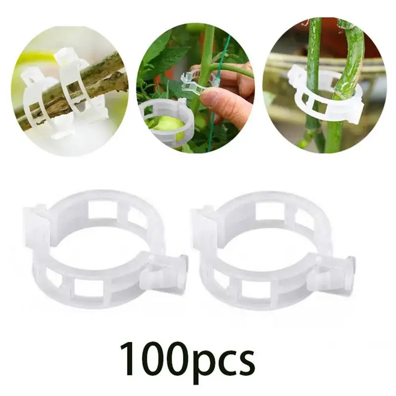 

100pc/set Plastic Plant Clips Supports Connects Reusable Protection Grafting Fixing Tool Gardening Supplies For Vegetable Tomato