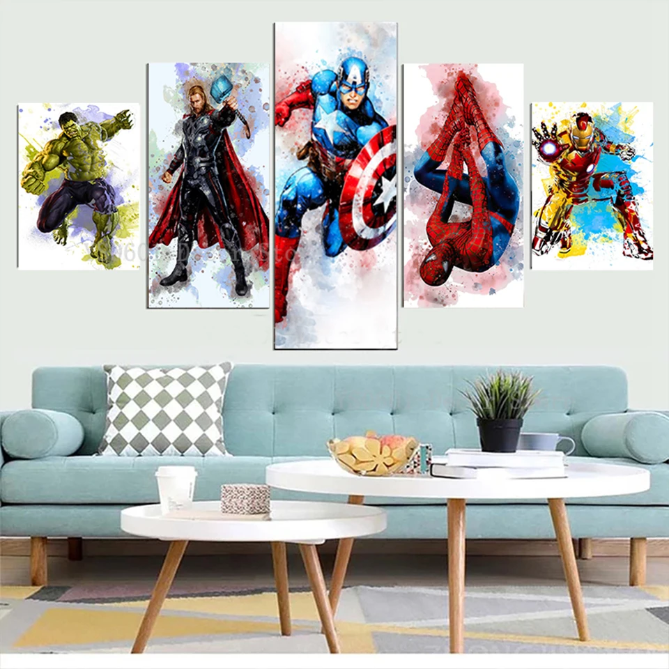 5 Pieces Diamond Painting Marvel Watercolor The Avengers Superhero Diamond Mosaic Spiderman Iron Man Art Pictures Wall Decor 
5 Pieces Diamond Painting Marvel Watercolor The Avengers Superhero Diamond Mosaic Spiderman Iron Man Art Pictures Wall Decor
