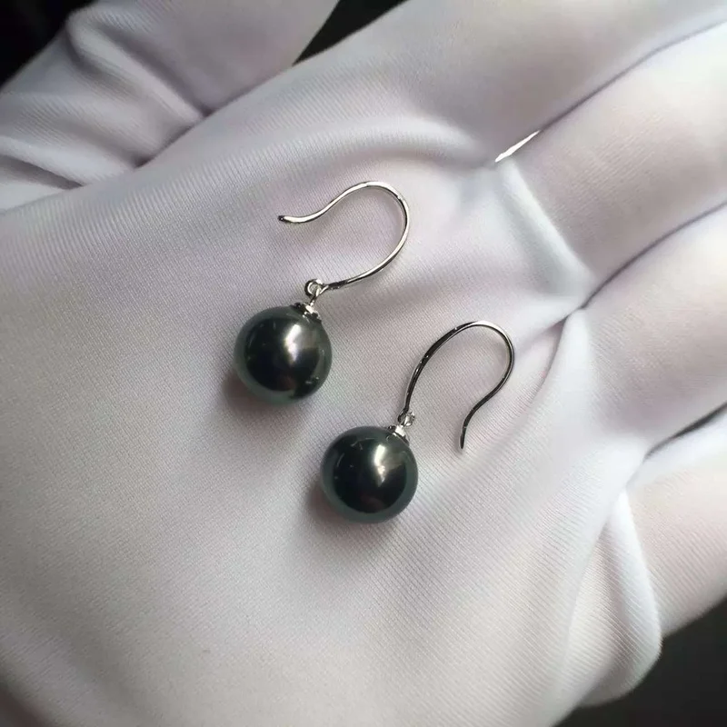 Natural Elegant 9-10mm Sea Genuine Black Pearl Earring Free Shipping Stud Earrings For Women
Natural Elegant 9-10mm Sea Genuine Black Pearl Earring Free Shipping Stud Earrings For Women