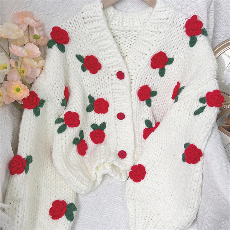 Three-dimensional Flower Knit Women Cardigan 2022 Korean Casual Single-breasted Loose V Neck Sweater Autumn Winter Female Jacket
Three-dimensional Flower Knit Women Cardigan 2022 Korean Casual Single-breasted Loose V Neck Sweater Autumn Winter Female Jacket