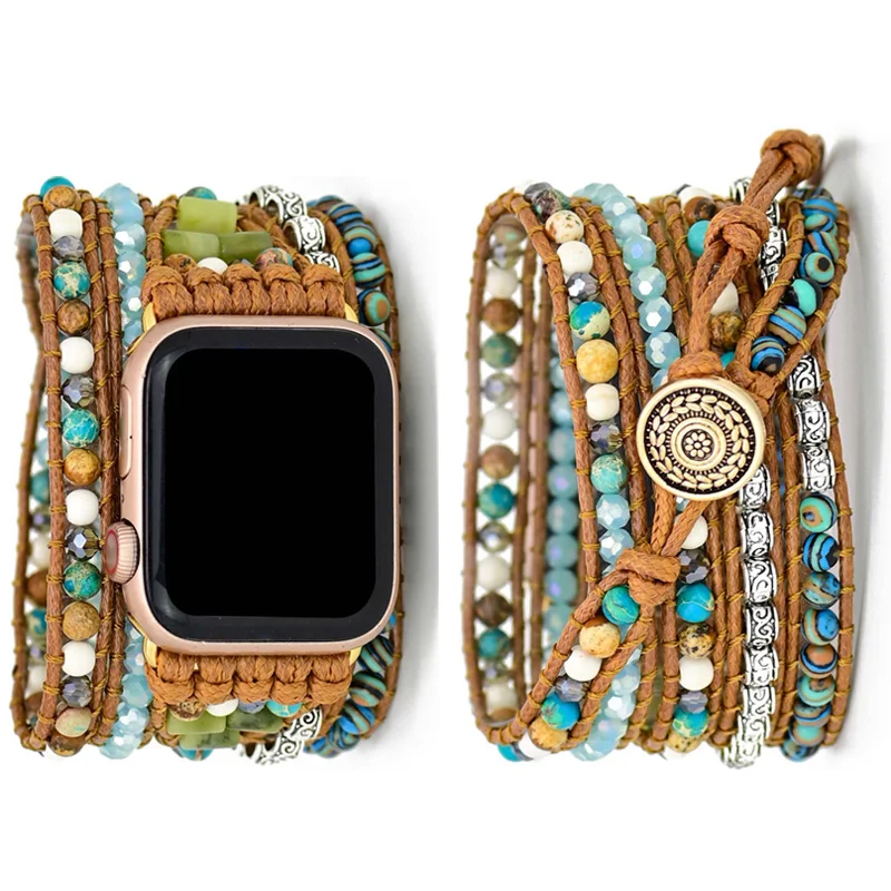 Rainbow Handmade Braided Rope For Apple Watch SE 7 Series 44MM 40MM Boho Beads Bracelets Watchband Strap on Smart iWatch 654321
Rainbow Handmade Braided Rope For Apple Watch SE 7 Series 44MM 40MM Boho Beads Bracelets Watchband Strap on Smart iWatch 654321
