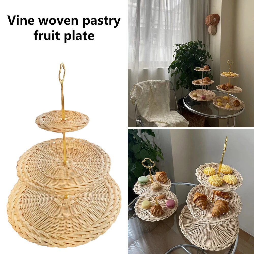 Woven Multi-Layer Fruit Plates Bread Cake Racks Dessert Plates Family Gatherings Party Plates
Woven Multi-Layer Fruit Plates Bread Cake Racks Dessert Plates Family Gatherings Party Plates