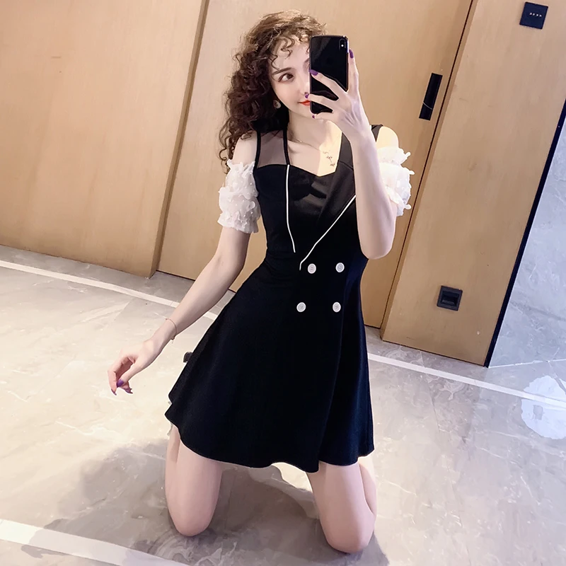 COIGARSAM Women One Piece Korea Dress Summer New Fashion Patchwork Mesh Black Dresses Dropshipping
COIGARSAM Women One Piece Korea Dress Summer New Fashion Patchwork Mesh Black Dresses Dropshipping
