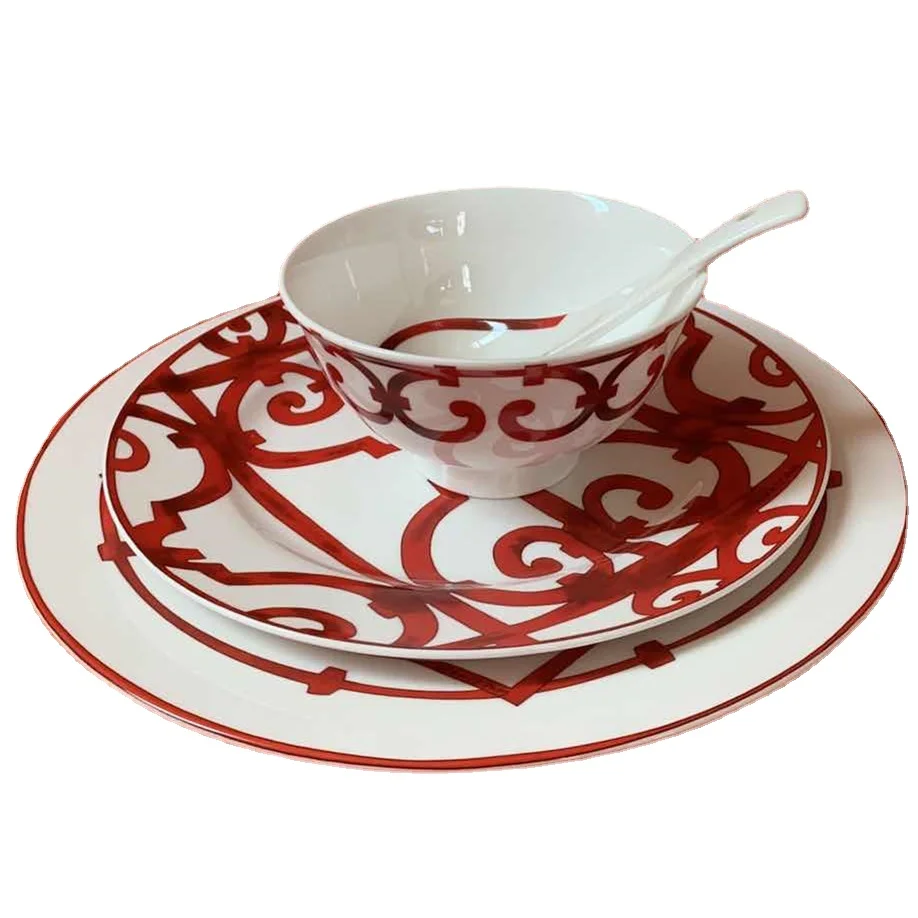 European-Style Red Dinner Plate Table Setting Wedding Tableware Household Dinner Plate Steak Plate dinner plate ceramic
European-Style Red Dinner Plate Table Setting Wedding Tableware Household Dinner Plate Steak Plate dinner plate ceramic