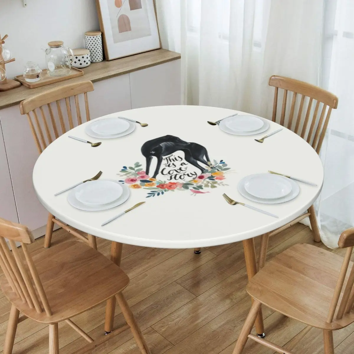 Round Waterproof Greyhound Dog Flowers Table Cover Elastic Fitted Italian Animal Table Cloth Backed Edge Tablecloth for Picnic
Round Waterproof Greyhound Dog Flowers Table Cover Elastic Fitted Italian Animal Table Cloth Backed Edge Tablecloth for Picnic