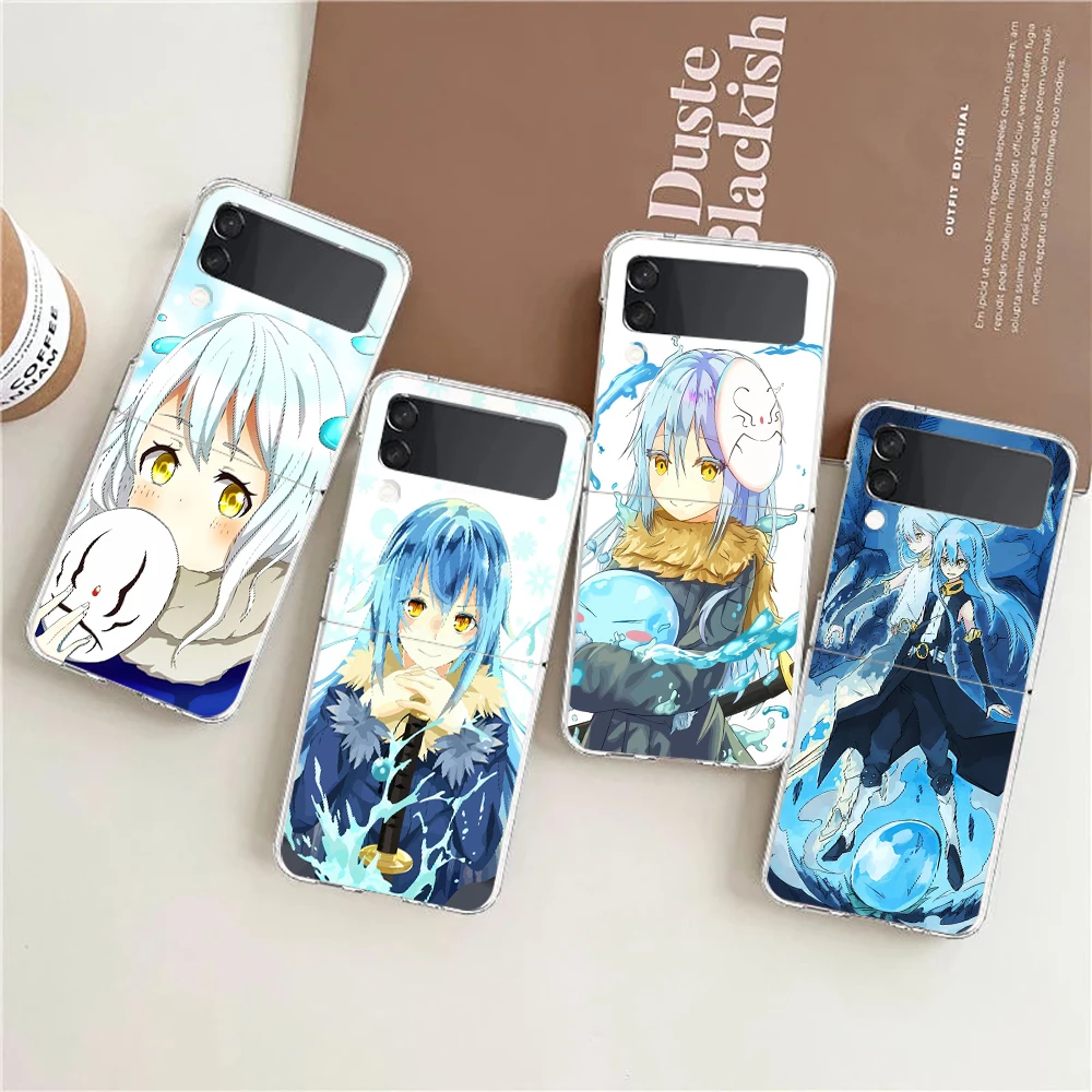 

Demon Slime Rimuru Tempest Anime ZFlip4 ZFlip3 Phone Case For Samsung Z Flip 4 3 5G Transparent Hard Shell Galaxy Cover Folding