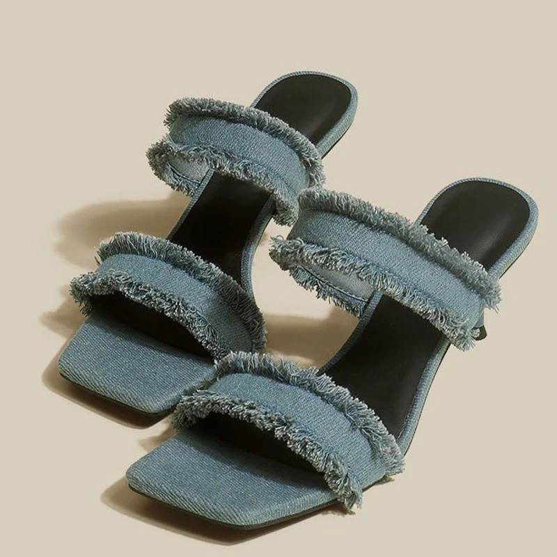 Women Denim High Heels Slippers Summer Sandals Casual Shoes 2023 New Designer Sexy Flip Flops Party Shoes Dress Pumps Slides
Women Denim High Heels Slippers Summer Sandals Casual Shoes 2023 New Designer Sexy Flip Flops Party Shoes Dress Pumps Slides