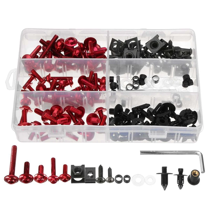 198Pcs Universal Motorcycle Fairing Bolt Screw Fastener Fixation For Honda Yamaha Kawasaki Suzuki Mounting Kits
198Pcs Universal Motorcycle Fairing Bolt Screw Fastener Fixation For Honda Yamaha Kawasaki Suzuki Mounting Kits