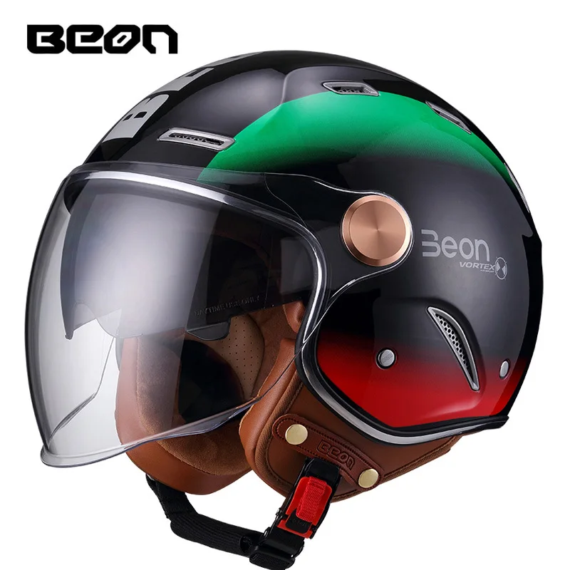 BEON B122 Ретро мотоциклетный шлем Half Capacete с открытым лицом и двойной линзой Casco Электрический мотоцикл DOT ECE Casque Scooter Солнцезащитный крем
BEON B122 Ретро мотоциклетный шлем Half Capacete с открытым лицом и двойной линзой Casco Электрический мотоцикл DOT ECE Casque Scooter Солнцезащитный крем