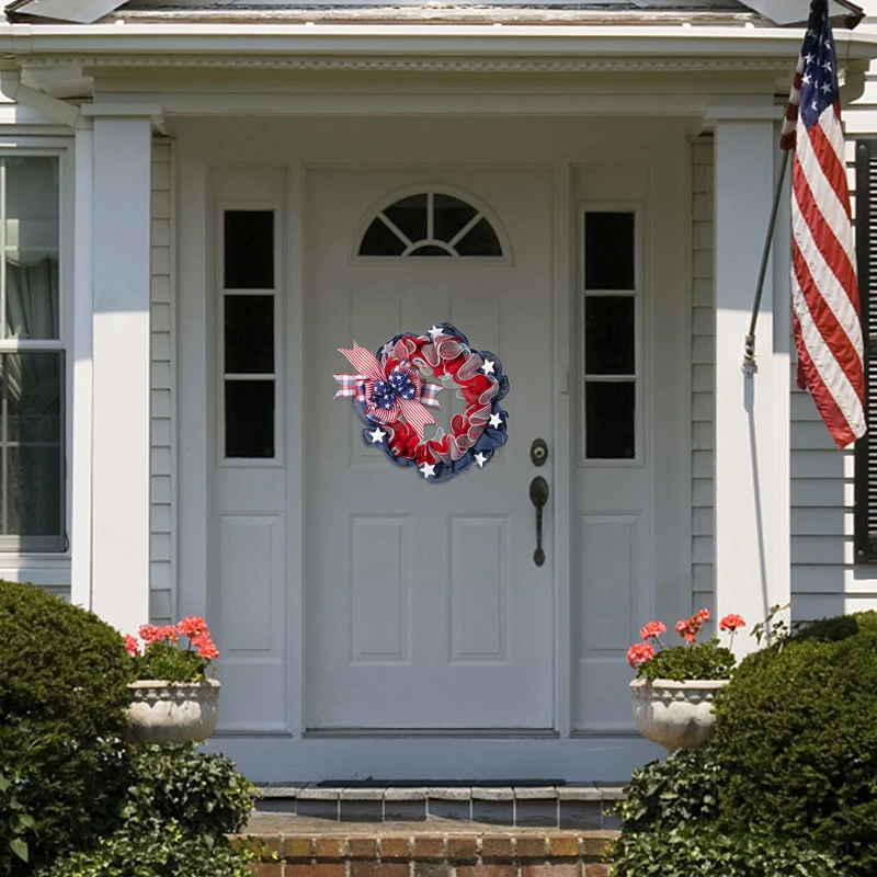 Patriotic Door Wreaths for Fourth of July Home Decor - Festive Front Door Hanging with Wreath Pendants
Patriotic Door Wreaths for Fourth of July Home Decor - Festive Front Door Hanging with Wreath Pendants