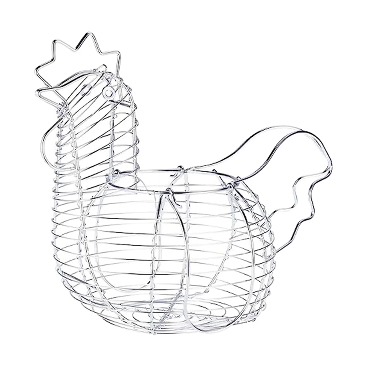 Metal Wire Egg Baskets for Eggs, Chicken Shaped Egg Holder, Rustic Round Baskets Gathering Egg with Handle
Metal Wire Egg Baskets for Eggs, Chicken Shaped Egg Holder, Rustic Round Baskets Gathering Egg with Handle