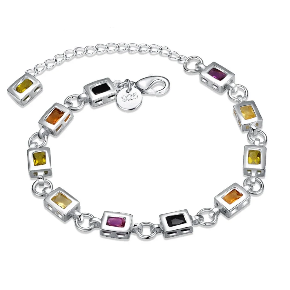 Noble 925 Sterling Silver Elegant Charm Bracelets Zircon Chain Crystal Jewelry Fashion for Women Wedding Party Nice
Noble 925 Sterling Silver Elegant Charm Bracelets Zircon Chain Crystal Jewelry Fashion for Women Wedding Party Nice