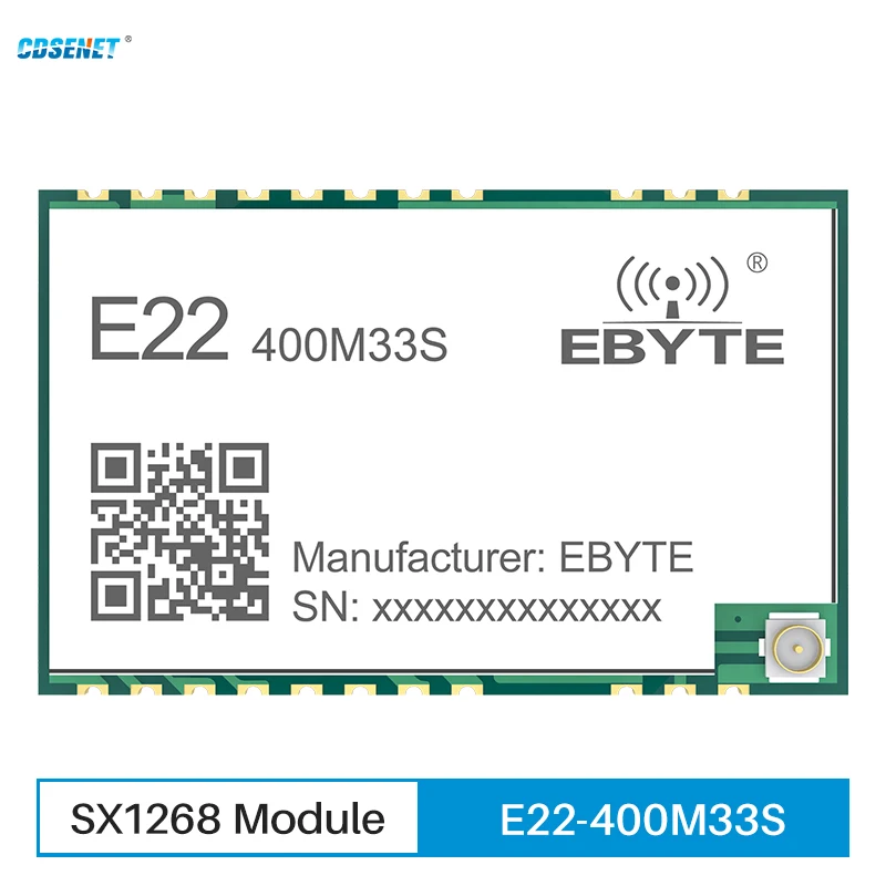 SX1268 433MHz Lora Wireless RF Transceiver Module CDSENET E22-400M33S Low Power 33dbm Long Distance 12KM SMD IPEX/Stamp Holes
SX1268 433MHz Lora Wireless RF Transceiver Module CDSENET E22-400M33S Low Power 33dbm Long Distance 12KM SMD IPEX/Stamp Holes