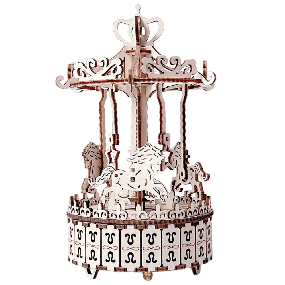 Wooden Music Box Mechanical Puzzles 3d Assemble Building Construction Blocks Models for Adults Kids Toys Gift Moveable Carousel
Wooden Music Box Mechanical Puzzles 3d Assemble Building Construction Blocks Models for Adults Kids Toys Gift Moveable Carousel