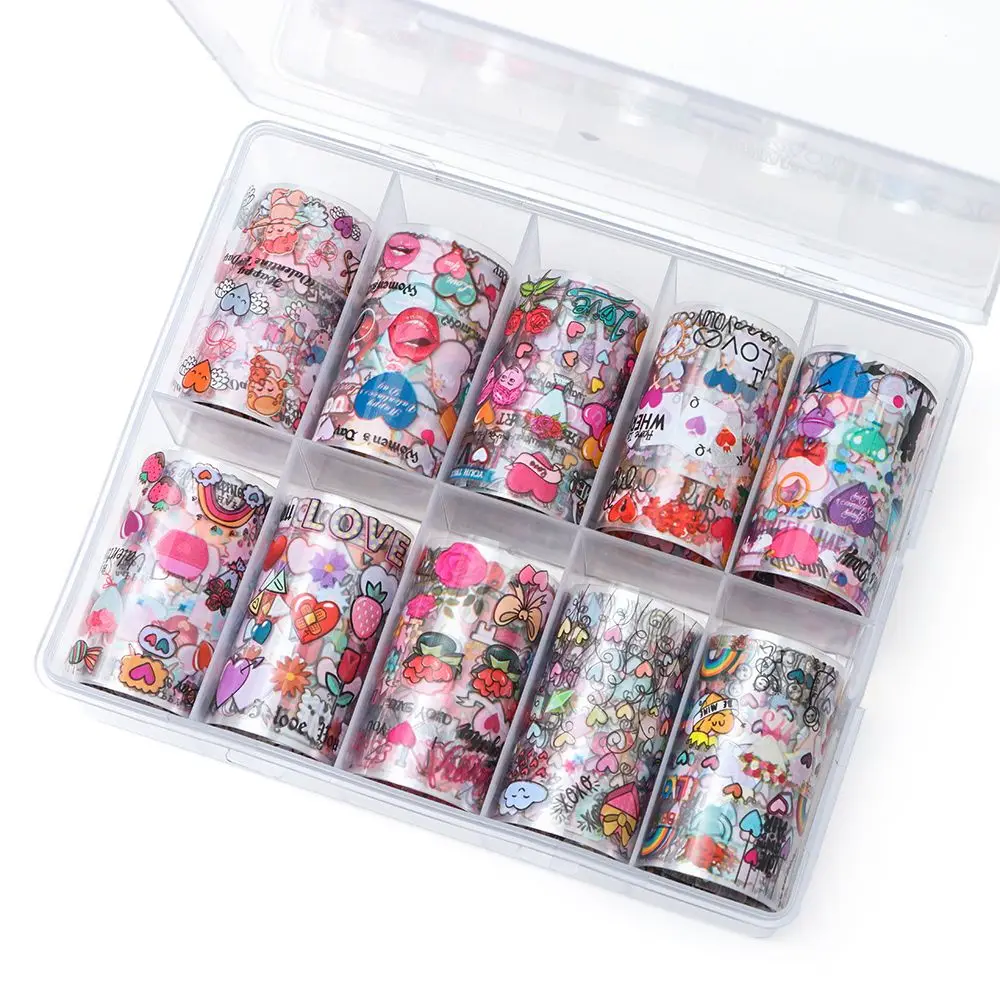 10Rolls/Box Manicure Lover Heart Designs Nail Decals Slider Wrap Angel Lips Nail Foils Stickers Valentine Day's Transfer
10Rolls/Box Manicure Lover Heart Designs Nail Decals Slider Wrap Angel Lips Nail Foils Stickers Valentine Day's Transfer