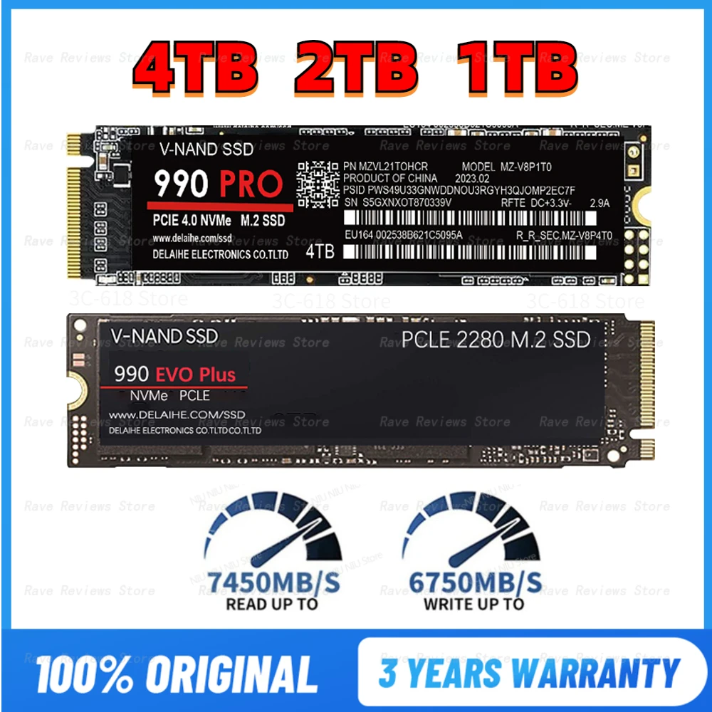 4TB 990PRO SSD M2 NVME 1TB 2TB 980 EVO Plus Internal Solid State Drive 4TB HDD Hard Disk 970 PRO M.2 2TB for Laptop Computer
4TB 990PRO SSD M2 NVME 1TB 2TB 980 EVO Plus Internal Solid State Drive 4TB HDD Hard Disk 970 PRO M.2 2TB for Laptop Computer