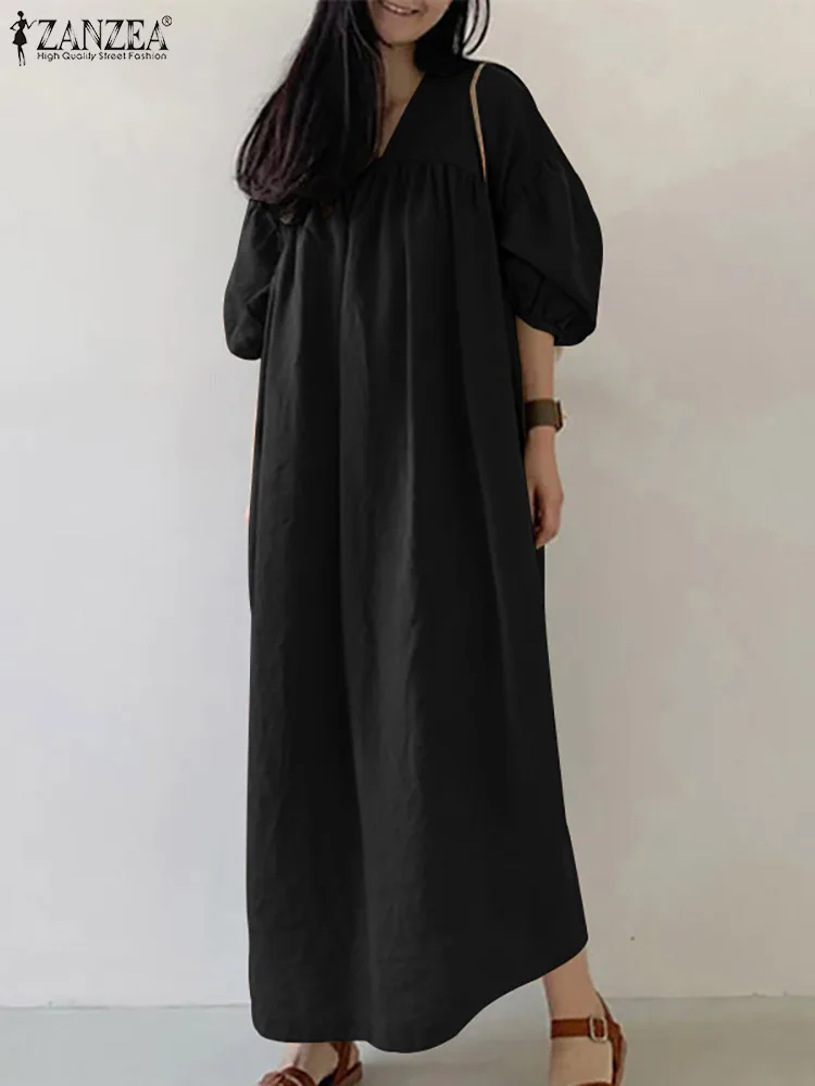 ZANZEA Women Causal Maxi Long Dress Femme Puff Sleeve Holiday Robe Fashion Summer Dress Vintage Loose Pleated Vestidos Oversize
ZANZEA Women Causal Maxi Long Dress Femme Puff Sleeve Holiday Robe Fashion Summer Dress Vintage Loose Pleated Vestidos Oversize