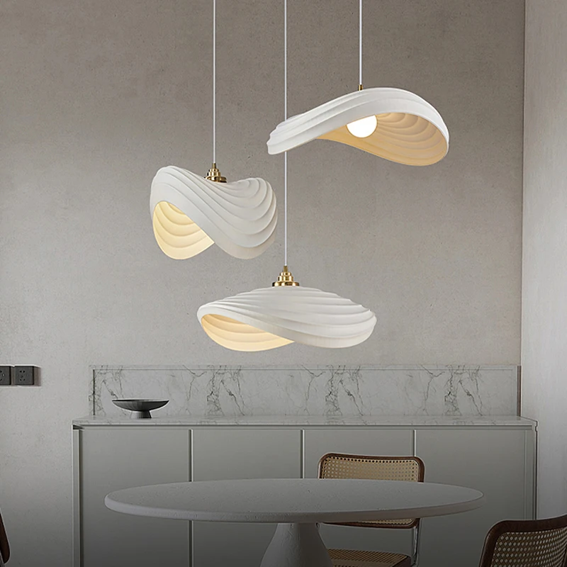 

Скандинавская Минималистичная светодиодная люстра Wabi Sabi в кремовом стиле, подвесные светильники для ресторана, бара, столовой, лофта, домашний декор, лампа для лестницы