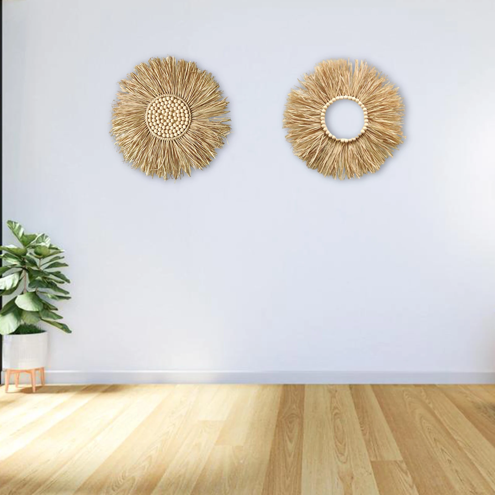 Raffia Wall Hangings 40cm/15.75in Handmade Boho Decorative Art Wall Hangings Wreath Ornament For Home Bedroom Living Room
Raffia Wall Hangings 40cm/15.75in Handmade Boho Decorative Art Wall Hangings Wreath Ornament For Home Bedroom Living Room