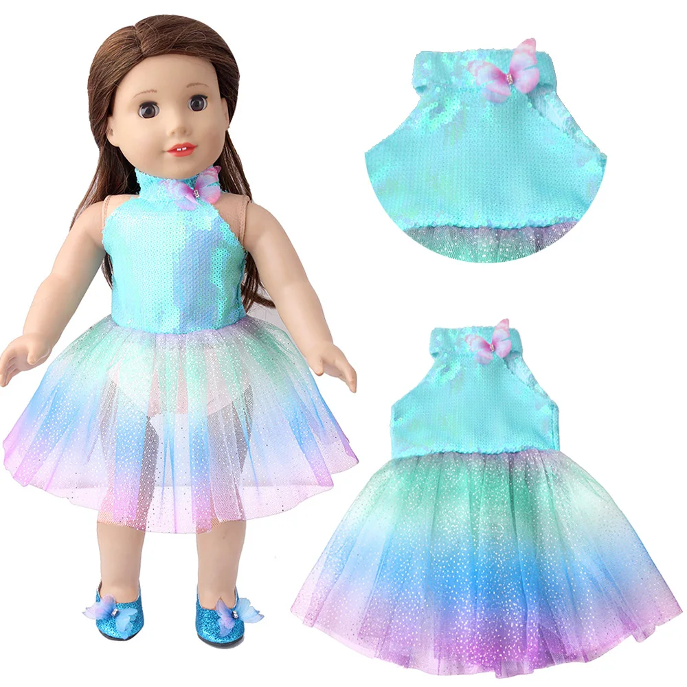 

New Arrivals 18 Inch & 45cm Doll Girls Doll Clothes Blue Skirt Style Princess Dress DIY Gift's Toys Dollhouse Accessories