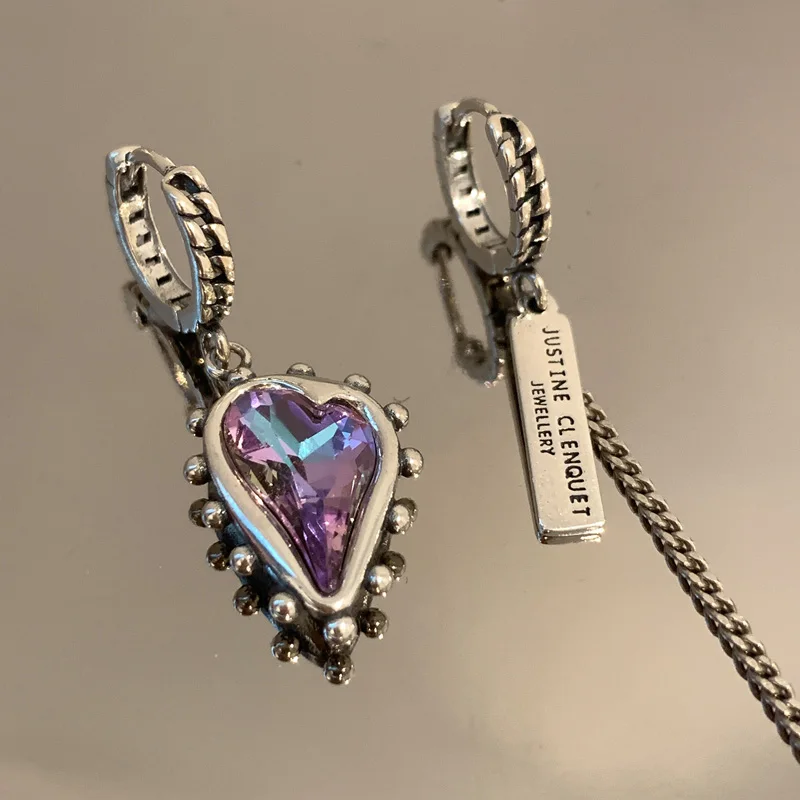 JOZY Vintage Purple Crystal Heart Ssymmetrical Drop Dangle Hoop Earrings Stud For Women Girl Fashion Jewelry Gift Party Hip Hop
JOZY Vintage Purple Crystal Heart Ssymmetrical Drop Dangle Hoop Earrings Stud For Women Girl Fashion Jewelry Gift Party Hip Hop