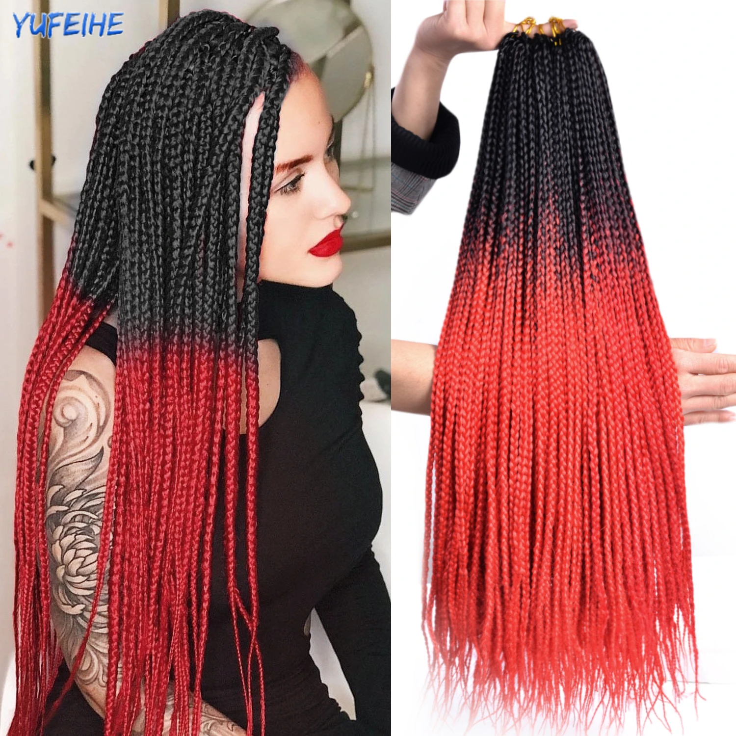 Goddess Box Braids Crochet Hair 24'' Afrooki Synthetic Hair Hook Braids Hair Afro Hair Natural Color Ombre Punk For Women Child
Goddess Box Braids Crochet Hair 24'' Afrooki Synthetic Hair Hook Braids Hair Afro Hair Natural Color Ombre Punk For Women Child