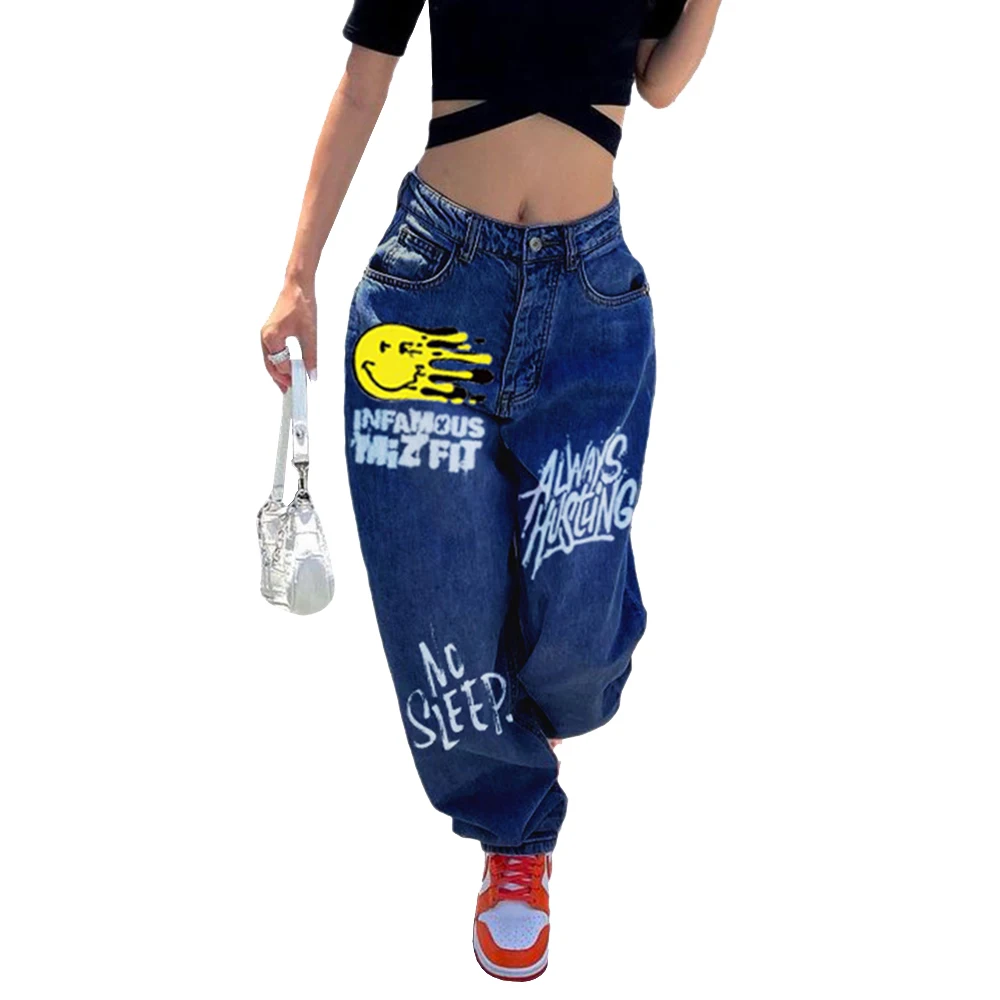 Ladies Denim Pants Printed Straight Leg Jeans For Women High Waist Loose Streetwear Causal Full Length Mom Girl Jeans Trousers
Ladies Denim Pants Printed Straight Leg Jeans For Women High Waist Loose Streetwear Causal Full Length Mom Girl Jeans Trousers