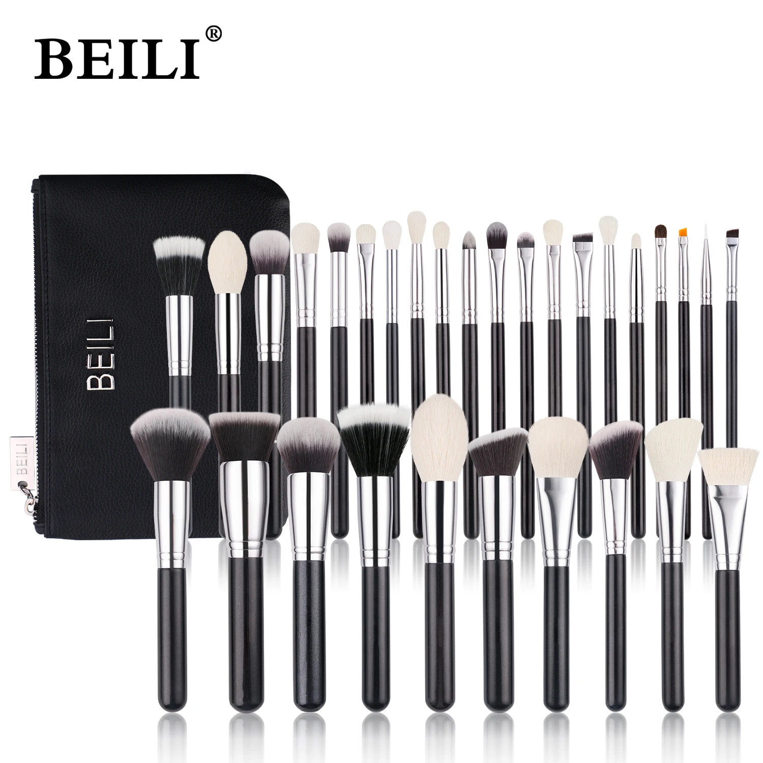 

BEILI 30pcs Makeup brushes set No Logo Professional Natural goat hair Foundation Eyeshadow Eyebrow make up brush