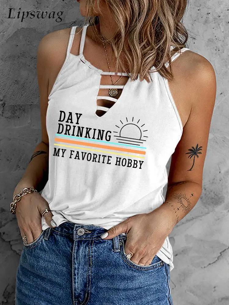 Women Bandage Hollow V Neck Shirt Summer Sleeveless Straps Lady Blouse Top Casual Fashion Sun Letter Print Loose Suspenders Vest
Women Bandage Hollow V Neck Shirt Summer Sleeveless Straps Lady Blouse Top Casual Fashion Sun Letter Print Loose Suspenders Vest