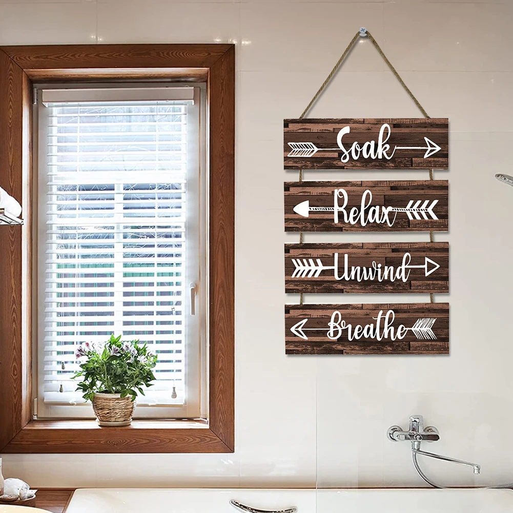 Wooden Sign Craft Vintage Rustic Style Wall Art Bathroom Decor Easy Install Plaque Laundry Room Farmhouse With Arrow Hanging
Wooden Sign Craft Vintage Rustic Style Wall Art Bathroom Decor Easy Install Plaque Laundry Room Farmhouse With Arrow Hanging