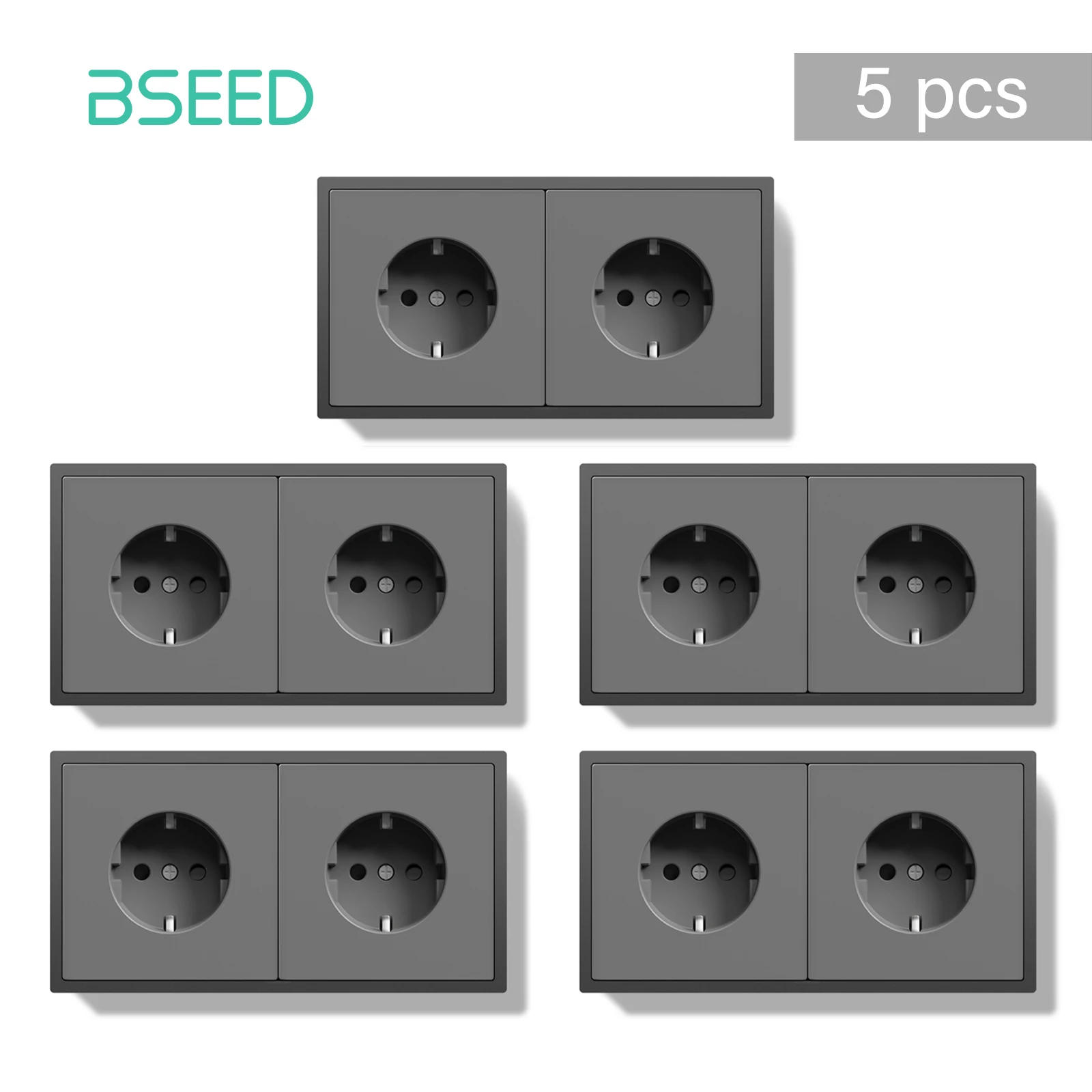 BSEED E Series 1/3/5 Pack Двойные настенные розетки Электрические розетки Массовый набор Белый Черный Пластиковая рамка Защита детей 16A
BSEED E Series 1/3/5 Pack Двойные настенные розетки Электрические розетки Массовый набор Белый Черный Пластиковая рамка Защита детей 16A