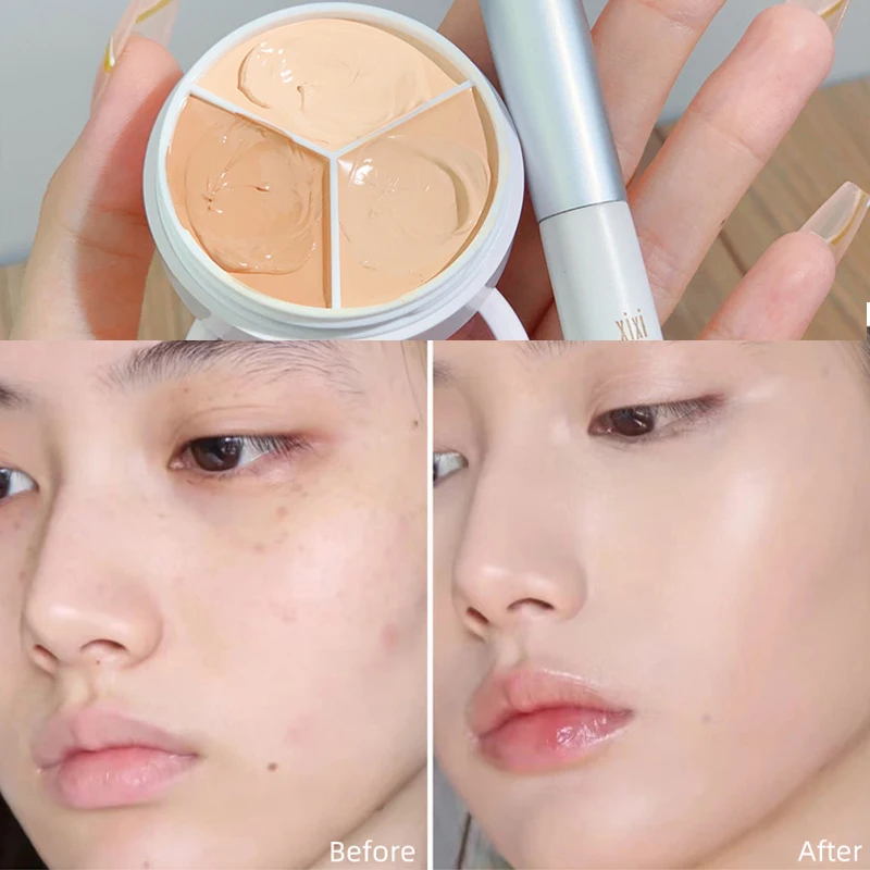 3-Color Concealer Palette Foundation Cream Full Coverage Suit for All Skin Face Makeup Cover Dark Circles Acne Pores Cream Base
3-Color Concealer Palette Foundation Cream Full Coverage Suit for All Skin Face Makeup Cover Dark Circles Acne Pores Cream Base