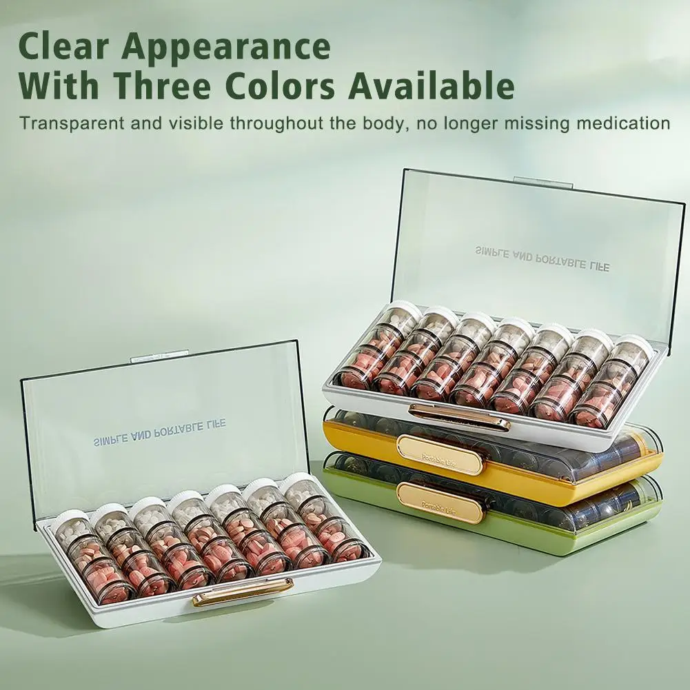 Portable High Capacity Weekly Pill Box Travel Pill Dispenser Separate Pill Box Organizer Separate Pill Holder Pill Container
Portable High Capacity Weekly Pill Box Travel Pill Dispenser Separate Pill Box Organizer Separate Pill Holder Pill Container