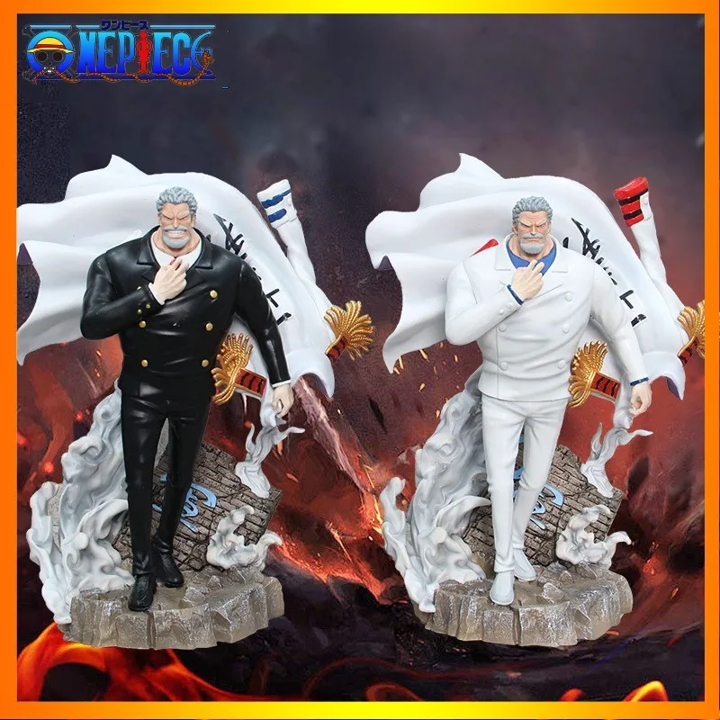 

43cm One Piece Monkey D Garp Gk Anime Figure Navy Admiral Changeable Heads Pvc Figurine Statue Doll Model Collection Toys Gift