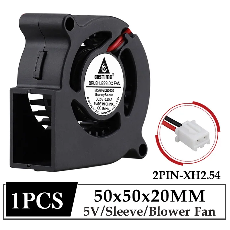 1Pcs Gdstime DC 5V Radial Fan 50x50x20MM Turbo Blower Fan 5020 50MM 3D Printer Radiator Fan 5CM Brushless DC Cooling Fan
1Pcs Gdstime DC 5V Radial Fan 50x50x20MM Turbo Blower Fan 5020 50MM 3D Printer Radiator Fan 5CM Brushless DC Cooling Fan