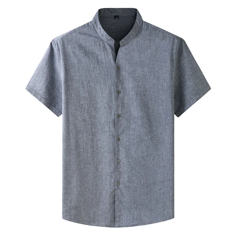 Men's short sleeve shirt solid color Stand-up collar cotton and linen retro men's shirt Fashion solid color men's loose shirt
Men's short sleeve shirt solid color Stand-up collar cotton and linen retro men's shirt Fashion solid color men's loose shirt
