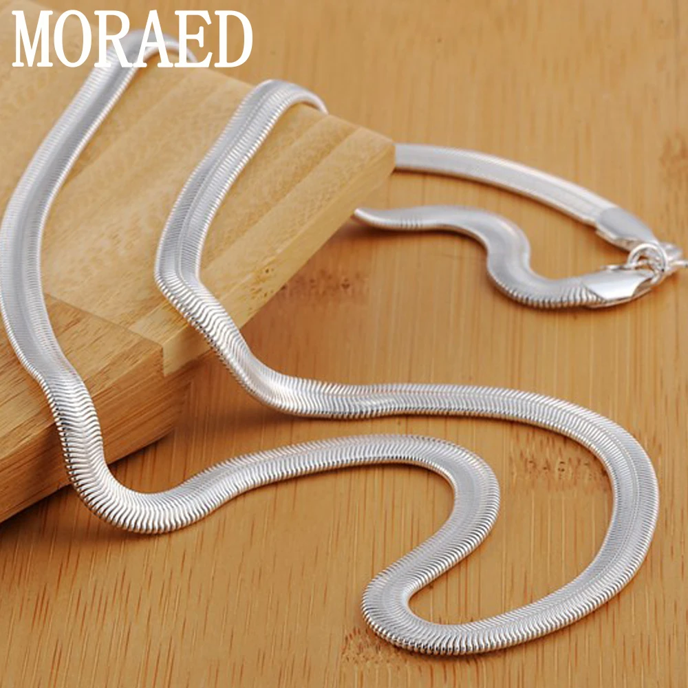 

16-24 Inch Nice 925 Sterling Silver Smooth Snake Men Women Necklace Chain With Lobster Clasps Set 6mm Statement Heavy Jewelry