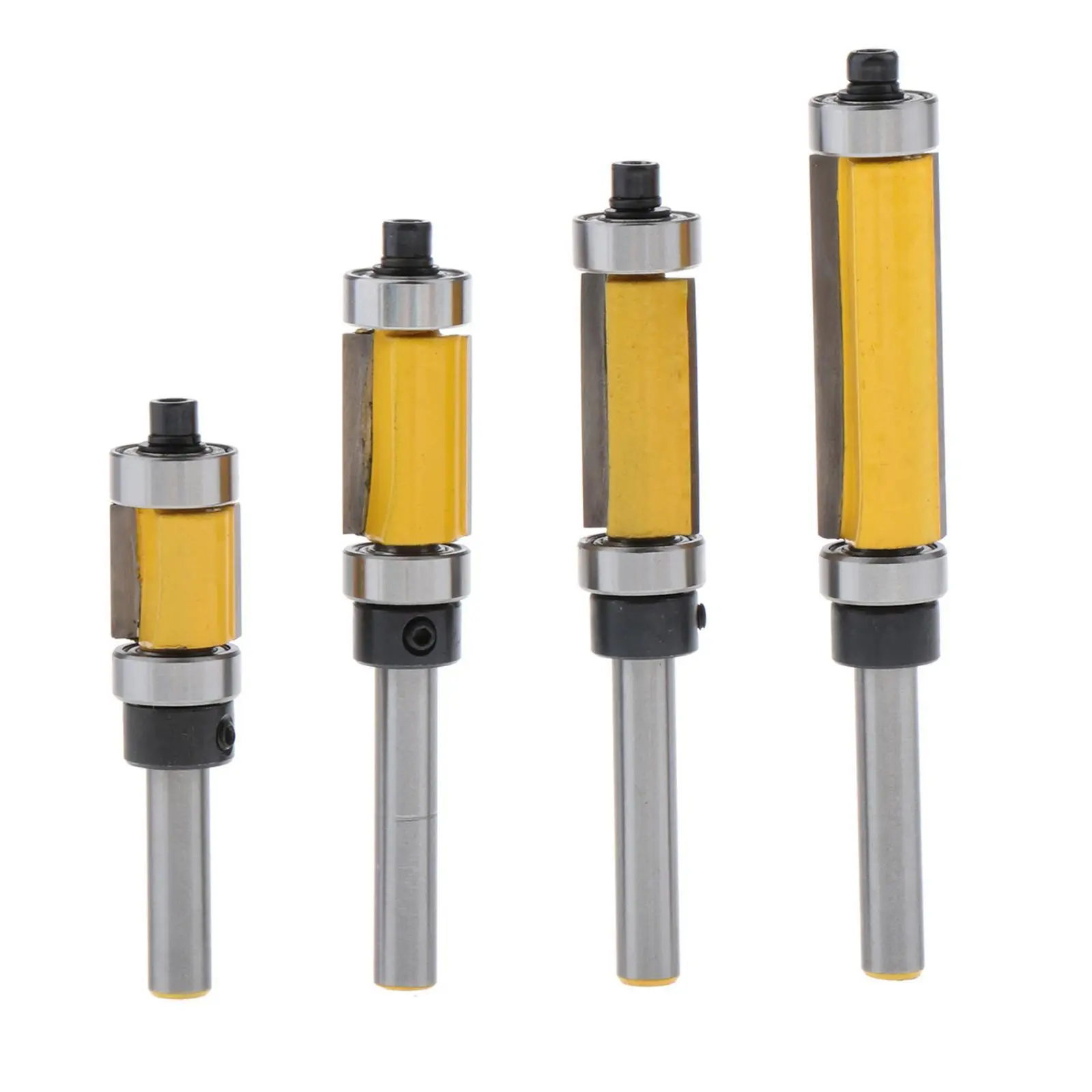 4pcs Flush Trim Router Bits, 1/4'' Shank Top Bearing Flush Trim Pattern Router Set for Milling Cutter woodworking tool
4pcs Flush Trim Router Bits, 1/4'' Shank Top Bearing Flush Trim Pattern Router Set for Milling Cutter woodworking tool