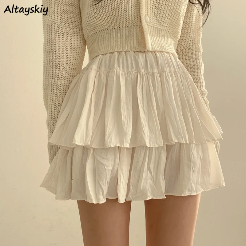 Korean Style Chic Skirts Women Summer Retro Sheer High Waist Folds Design Fashion All-match Sweet Girlish Casual Students Ins
Korean Style Chic Skirts Women Summer Retro Sheer High Waist Folds Design Fashion All-match Sweet Girlish Casual Students Ins