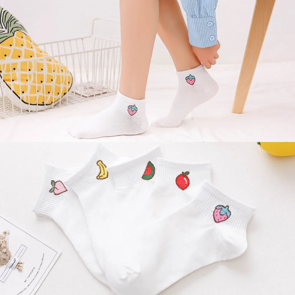 5 Pair Cotton Socks Women Girls Fruit Embroideried Socks Middle Tube White Hosiery Sweat-absorbent Sock Slippers
5 Pair Cotton Socks Women Girls Fruit Embroideried Socks Middle Tube White Hosiery Sweat-absorbent Sock Slippers