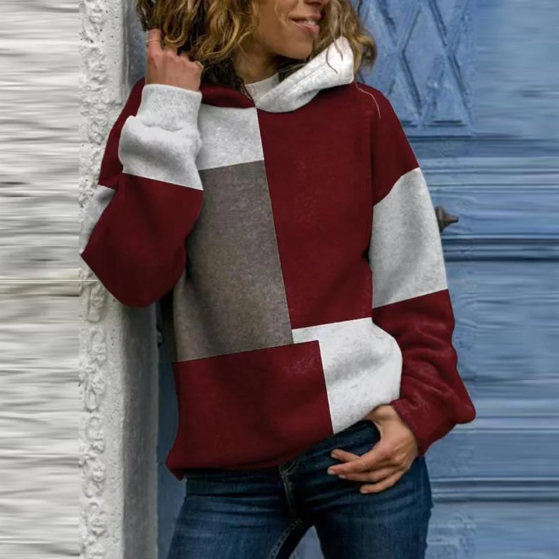 New Women Harajuku Office Loose Sweatshirt Tops Autumn Geometric Patchwork Long Sleeve Tops Women Casual Hooded Vintage Pullover
New Women Harajuku Office Loose Sweatshirt Tops Autumn Geometric Patchwork Long Sleeve Tops Women Casual Hooded Vintage Pullover