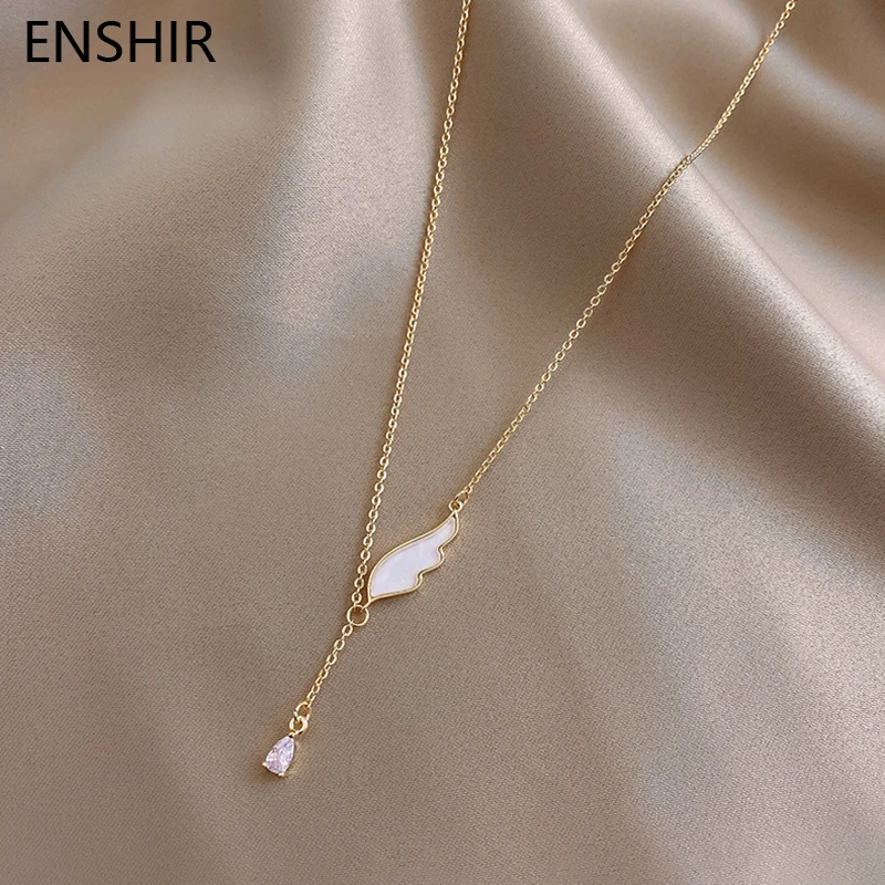 ENSHIR 316L Stainless Steel Jewelry Wings Zircon Tassel Necklace Korean Women's Necklace Festive Party Jewelry Gifts
ENSHIR 316L Stainless Steel Jewelry Wings Zircon Tassel Necklace Korean Women's Necklace Festive Party Jewelry Gifts