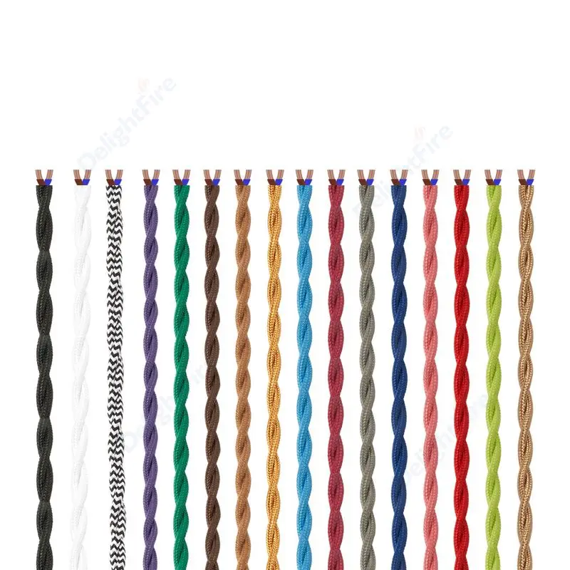 2 Pin Electrical Wire Vintage Twisted Fabric Cable 18AWG Colourful Cloth Covered Cable for Vintage Lamp Cord Fans DIY Projects
2 Pin Electrical Wire Vintage Twisted Fabric Cable 18AWG Colourful Cloth Covered Cable for Vintage Lamp Cord Fans DIY Projects